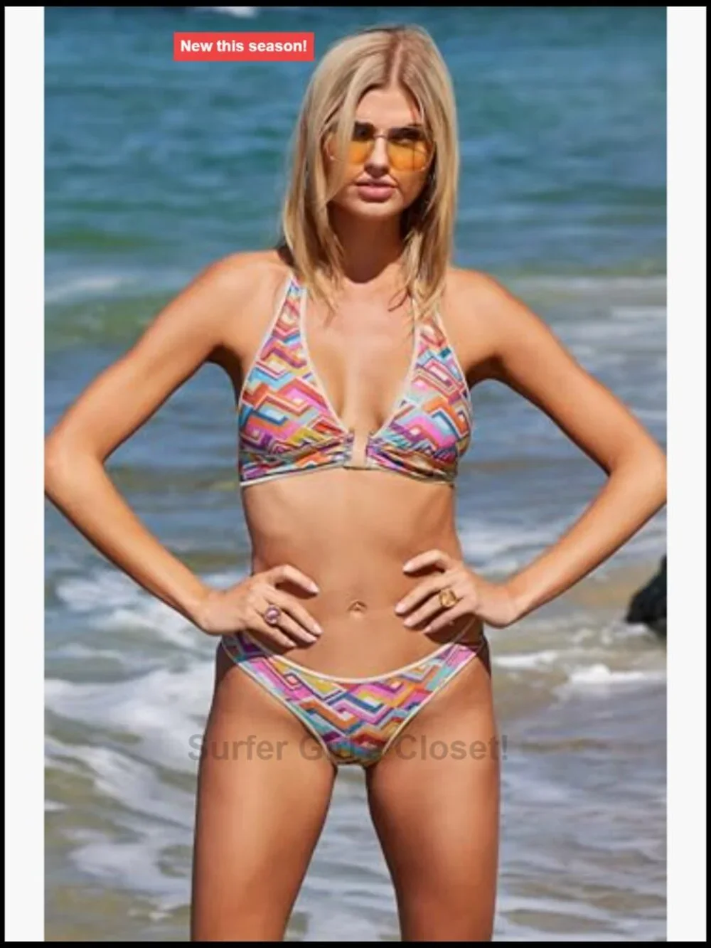 Halter Bikini Top Adjustable Tie Back Metallic Sheen Removable Cups